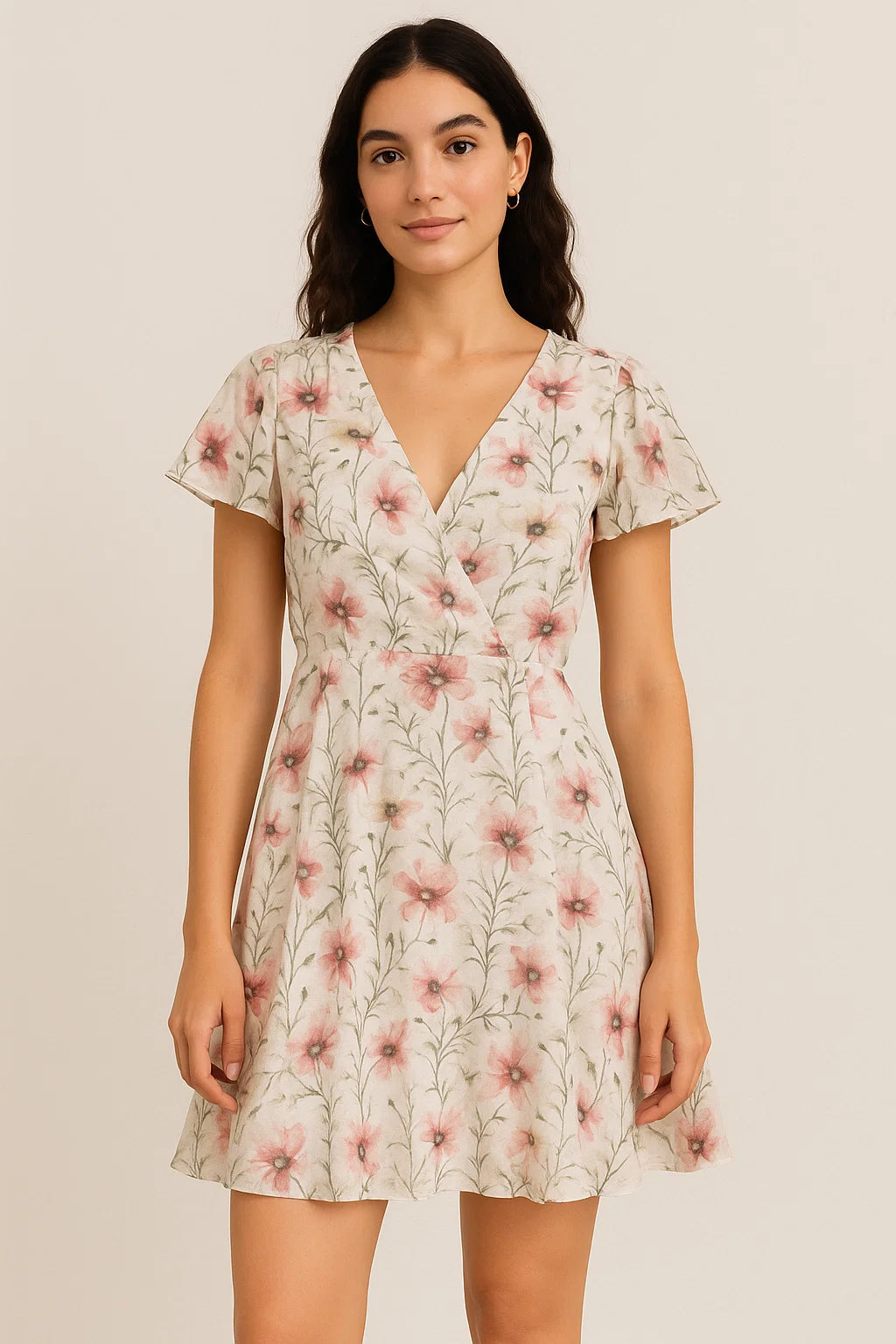 Big Flower Purple Orchid Digital Printed Fabric - Cotton