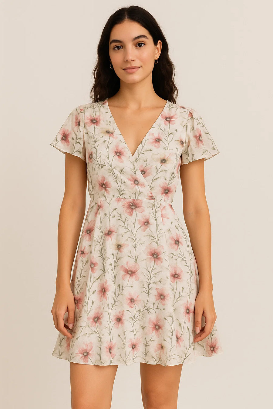 Big Flower Purple Orchid Digital Printed Fabric - Cotton