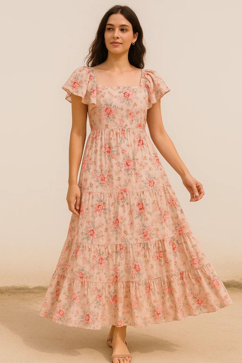 Cool Summer Carnation Flower Digital Printed Fabric - Cotton