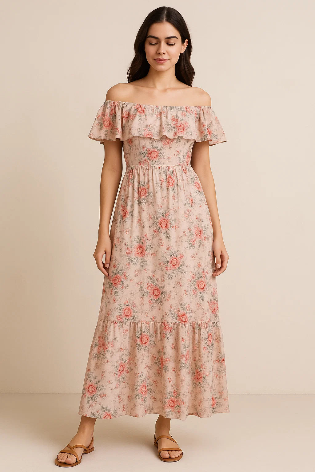 Cool Summer Carnation Flower Digital Printed Fabric - Cotton