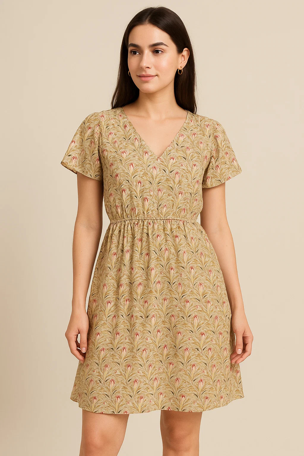 Seamless Roses Blossom Digital Printed Fabric - Cotton