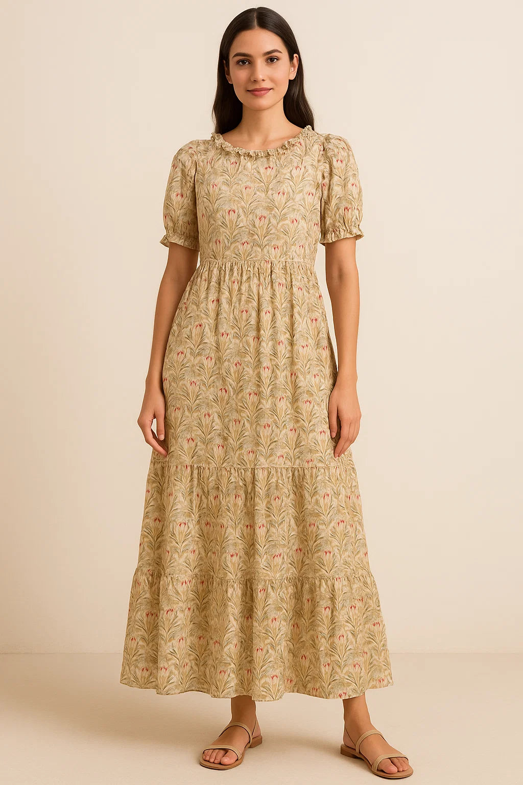 Seamless Roses Blossom Digital Printed Fabric - Cotton