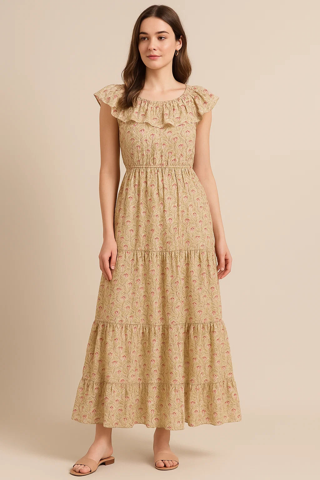 Seamless Roses Blossom Digital Printed Fabric - Cotton