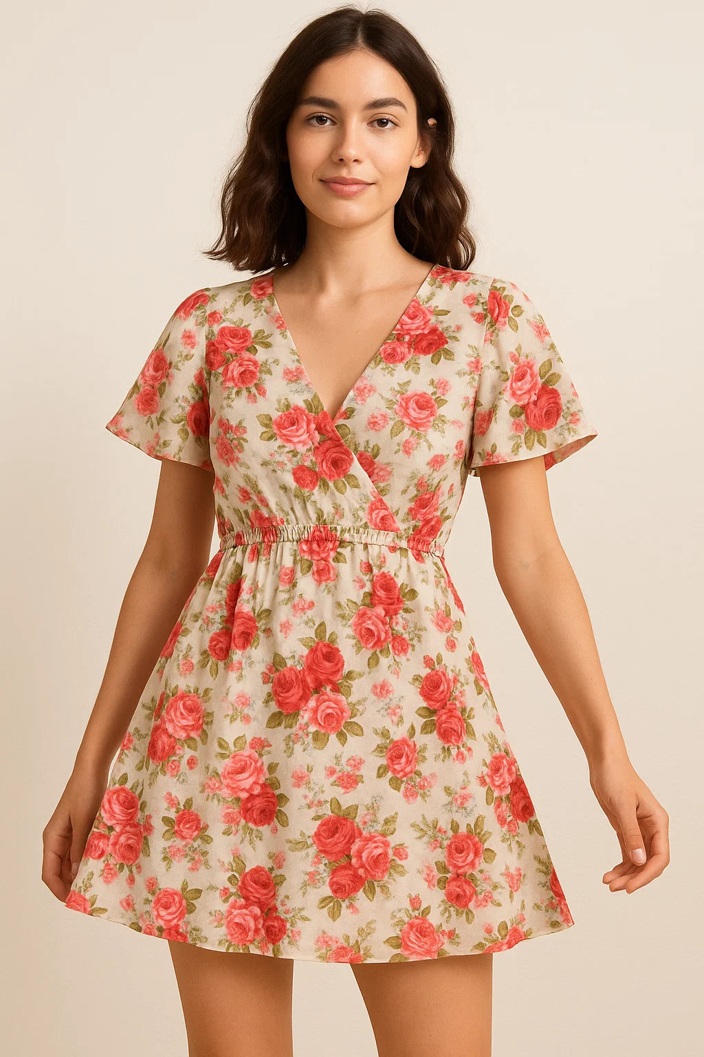 Bunch Of Flower White Orchid Digital Printed Fabric - Cotton