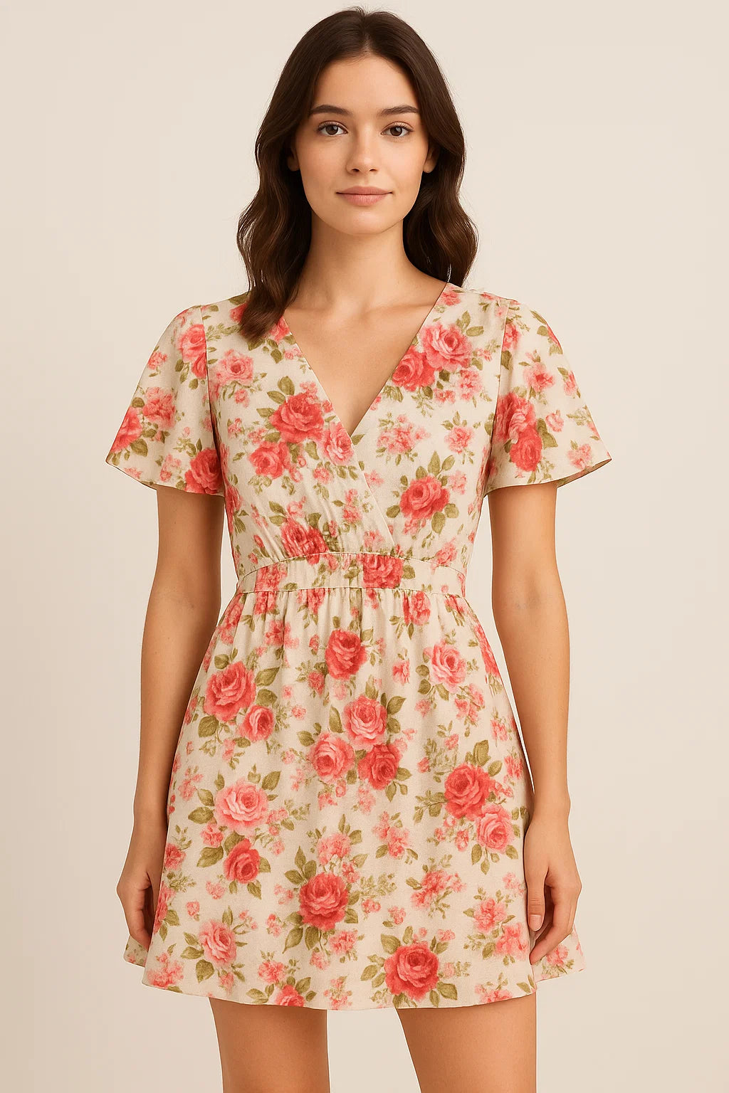 Bunch Of Flower White Orchid Digital Printed Fabric - Cotton