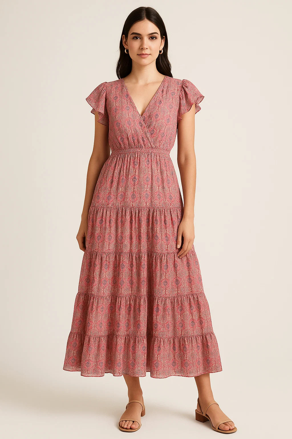 Classical Damask With Charm Colour Digital Printed Fabric - Cotton