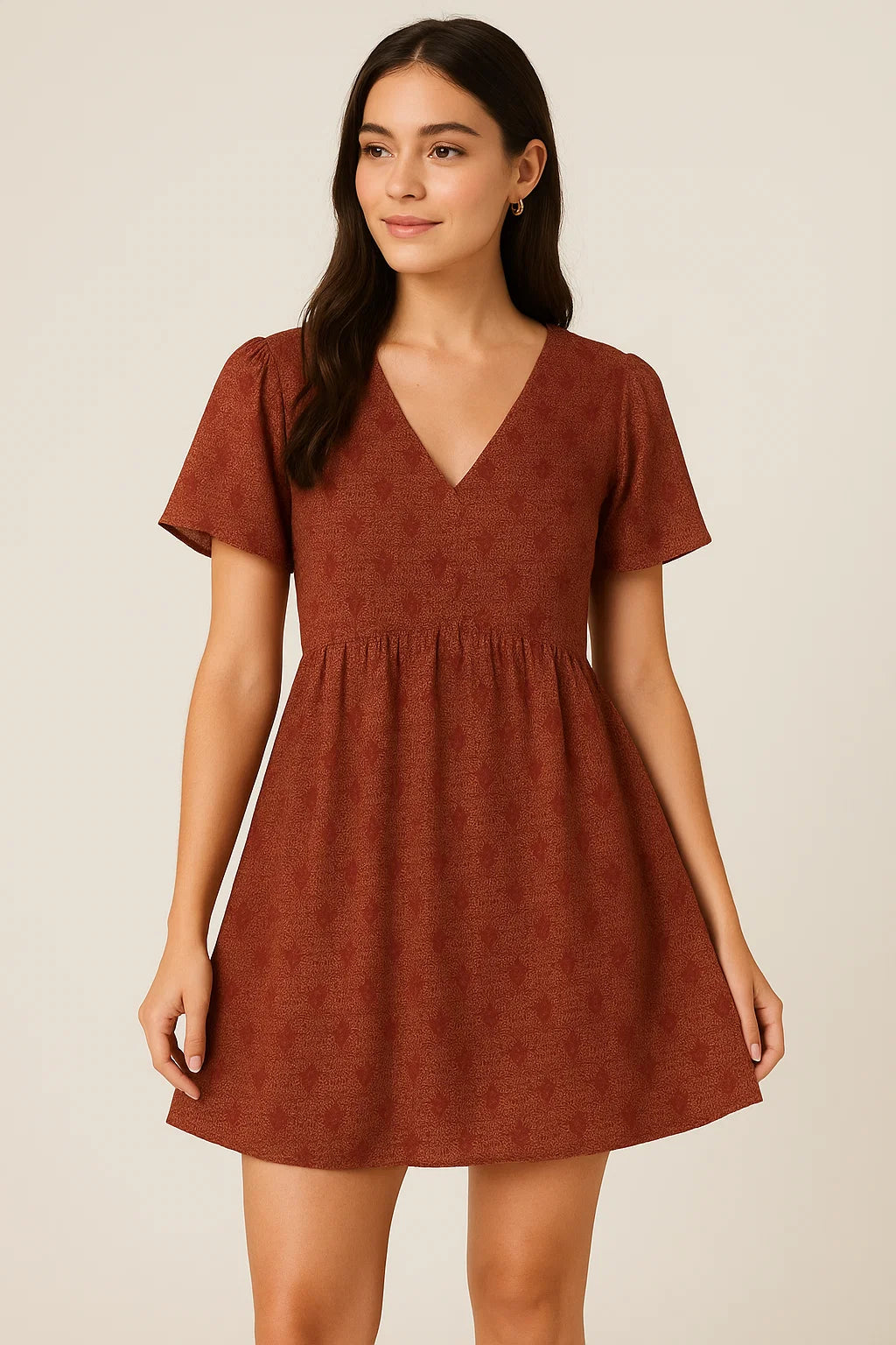 Innovative Birds Brown Colour Digital Printed Fabric - Cotton