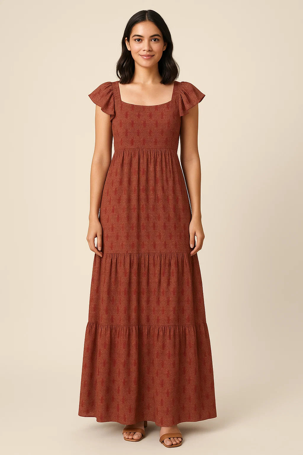 Innovative Birds Brown Colour Digital Printed Fabric - Cotton