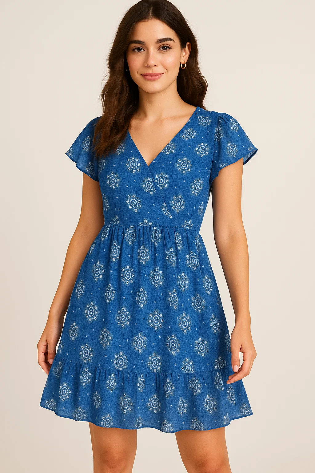 Morden Repeat Bird Eyes Pattern Digital Printed Fabric - Cotton