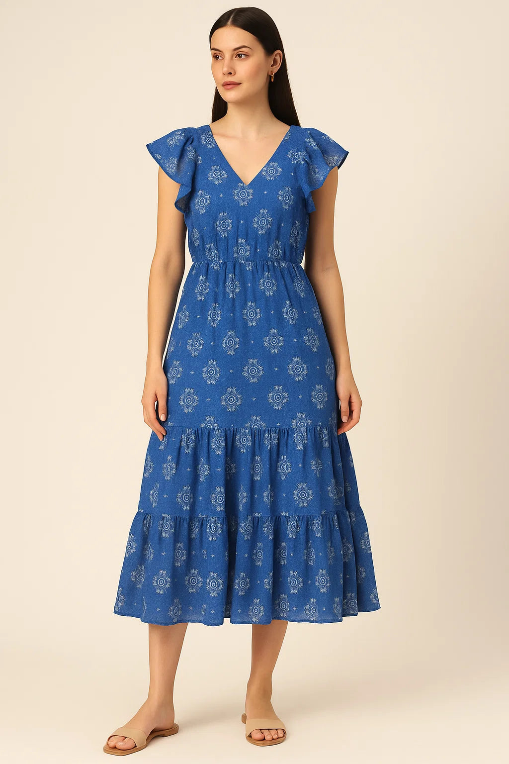 Morden Repeat Bird Eyes Pattern Digital Printed Fabric - Cotton