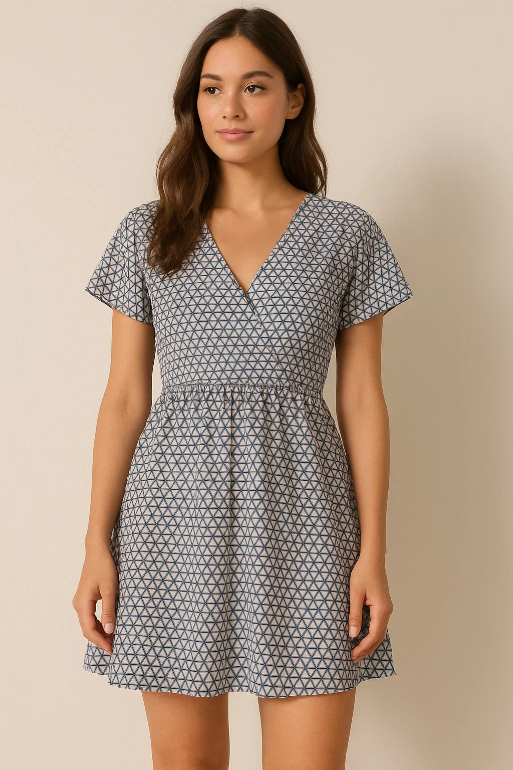 Creative Morden Abstract Hexagon Digital Printed Fabric - Cotton