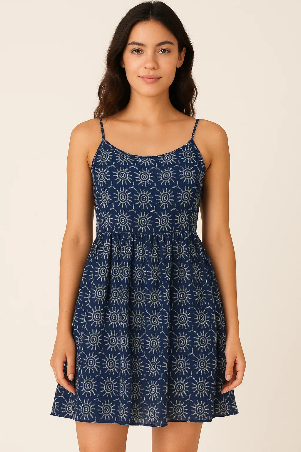 Modern Watercolour Spiral Rounds Digital Printed Fabric - Cotton