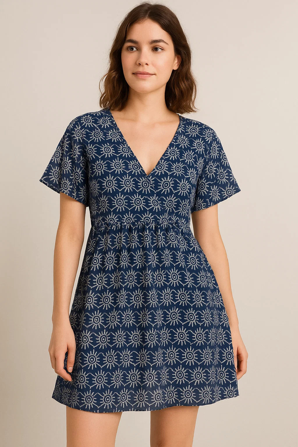 Modern Watercolour Spiral Rounds Digital Printed Fabric - Cotton