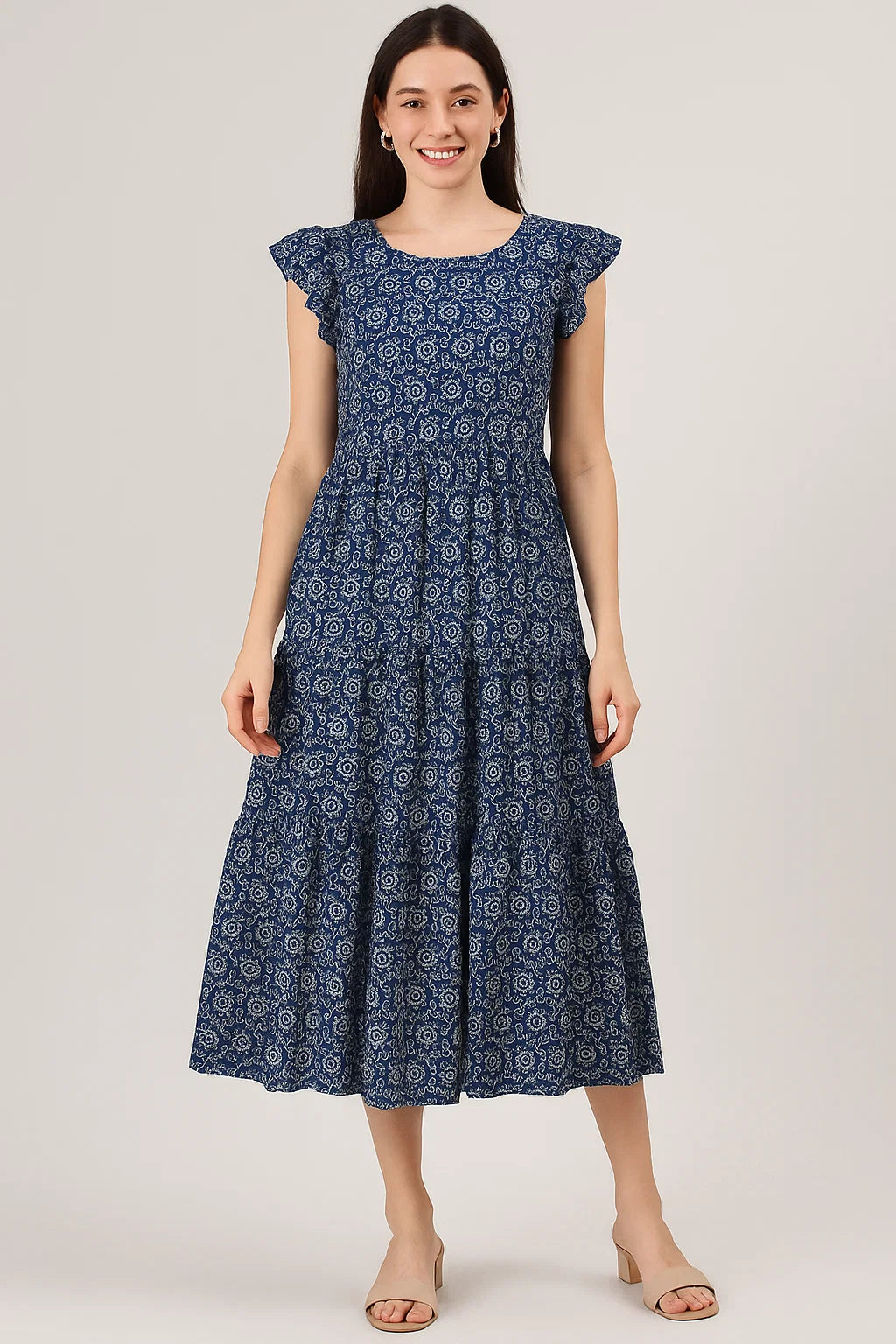 Modern Watercolour Spiral Rounds Digital Printed Fabric - Cotton