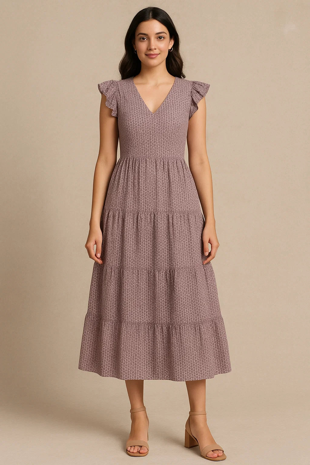 Seamless Link Abstract With Old Lavender Digital Printed Fabric - Pure Cotton