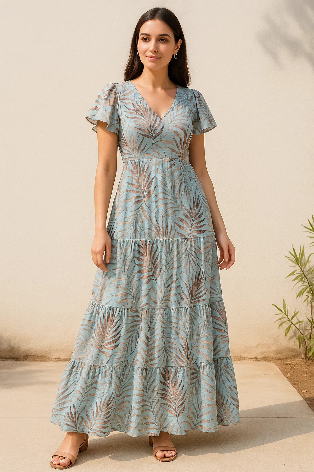 Tropical Garden Leaves Digital Printed Fabric - Pure Cotton