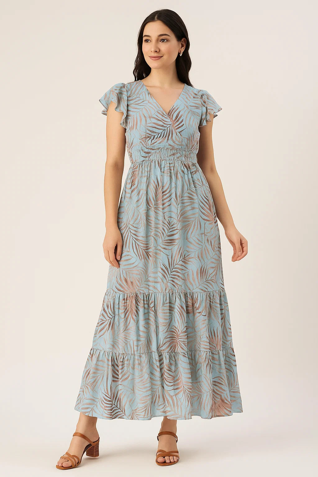 Tropical Garden Leaves Digital Printed Fabric - Pure Cotton