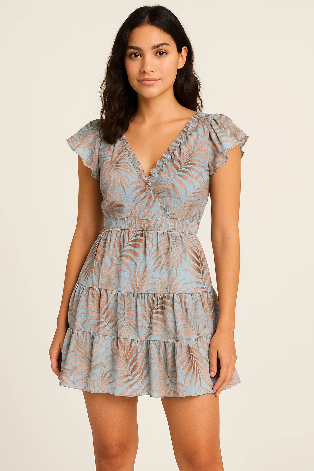 Tropical Garden Leaves Digital Printed Fabric - Pure Cotton