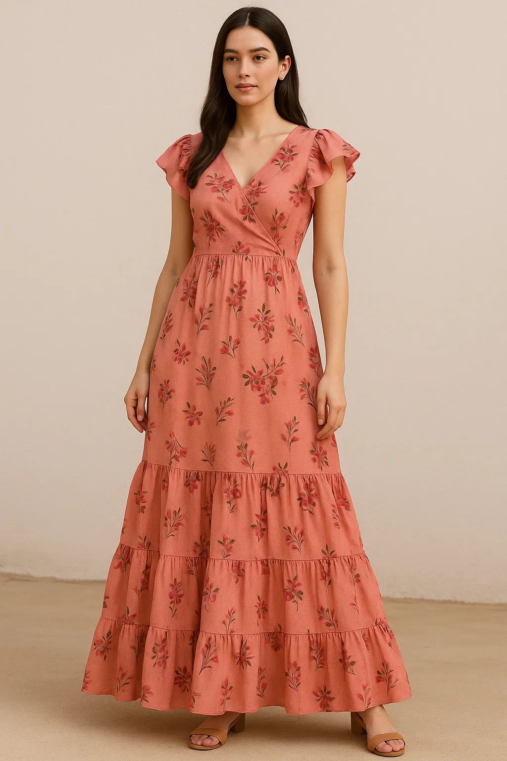 Lovely Pink Orchid Bunch Digital Printed Fabric - Pure Cotton