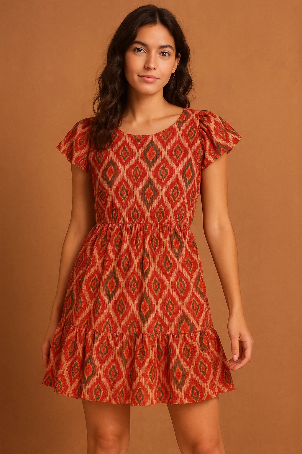 Seamless Pochampilli Patterns Digital Printed Fabric - Pure Cotton