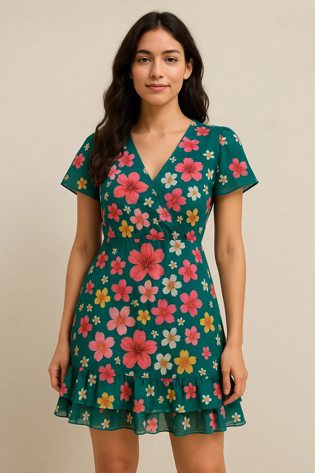 Hawaiian Tiny Colourful Chintz Digital Printed Fabric - Pure Cotton