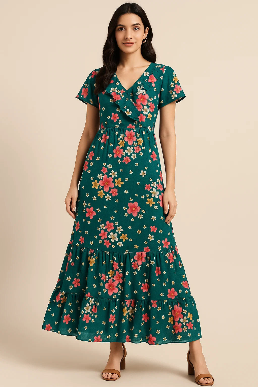 Hawaiian Tiny Colourful Chintz Digital Printed Fabric - Pure Cotton