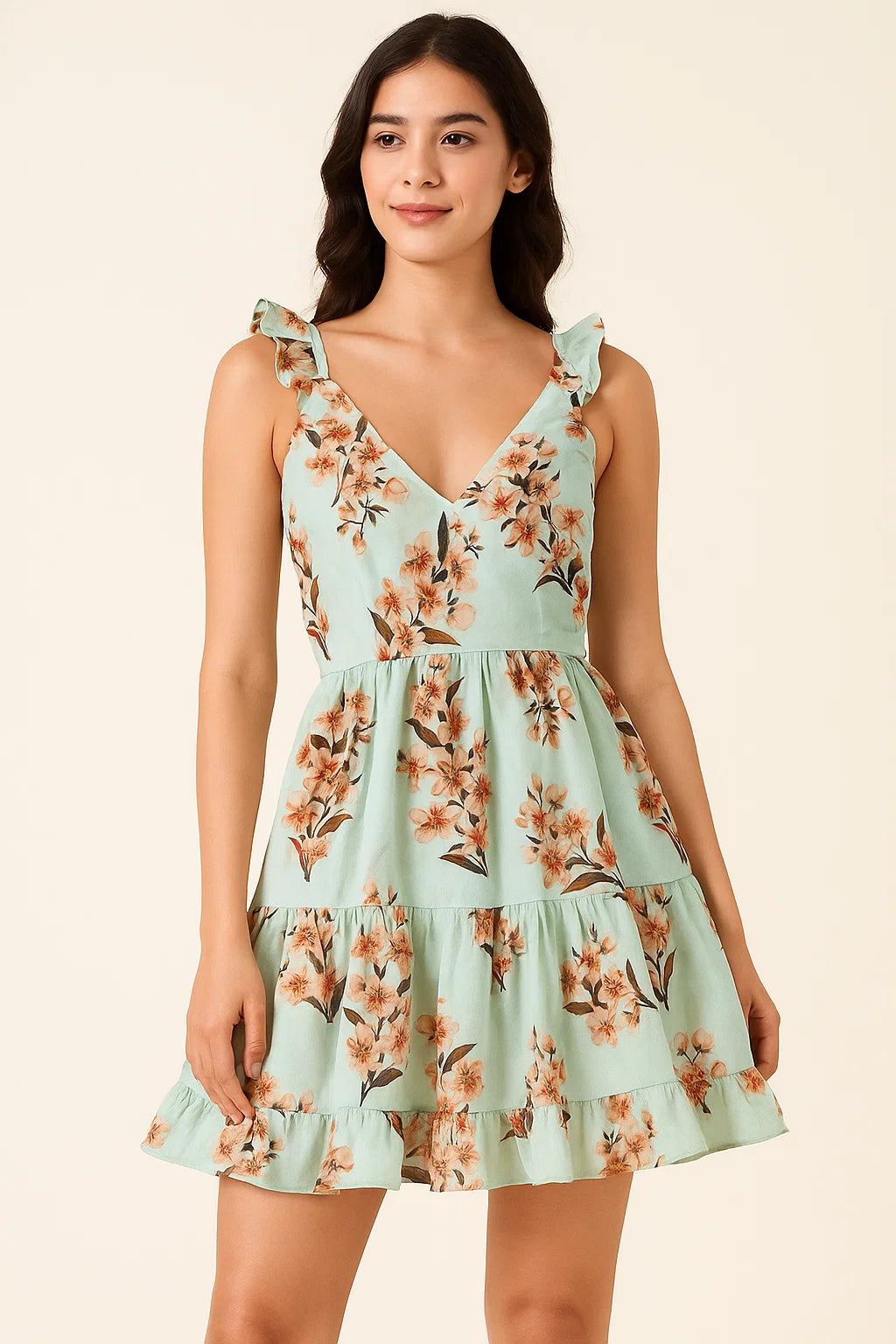 Lovely Seamless Chintz Bunch Digital Printed Fabric - Pure Cotton