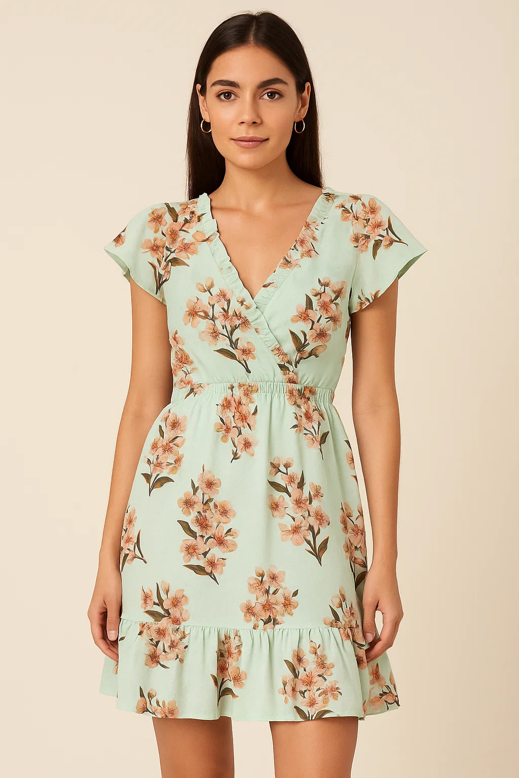 Lovely Seamless Chintz Bunch Digital Printed Fabric - Pure Cotton