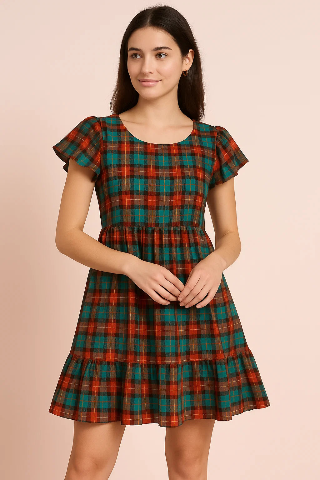 Mini Check Patterns Digital Printed Fabric - Pure Cotton