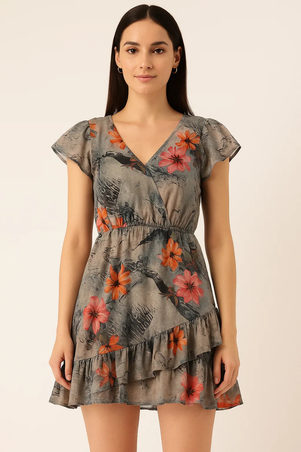 Periwinkle Flower Paper Art Digital Printed Fabric - Pure Cotton