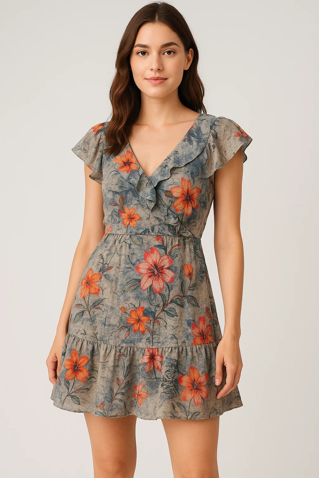 Periwinkle Flower Paper Art Digital Printed Fabric - Pure Cotton