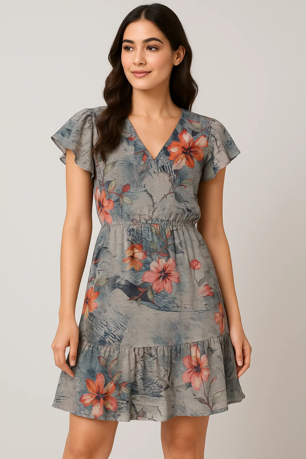 Periwinkle Flower Paper Art Digital Printed Fabric - Pure Cotton