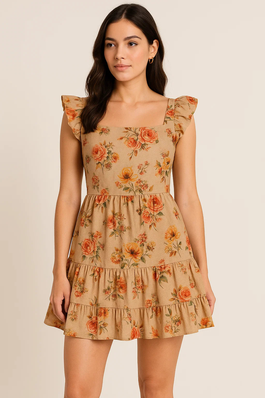 Hawaiian Zinnia Flower Roses Digital Printed Fabric - Pure Cotton