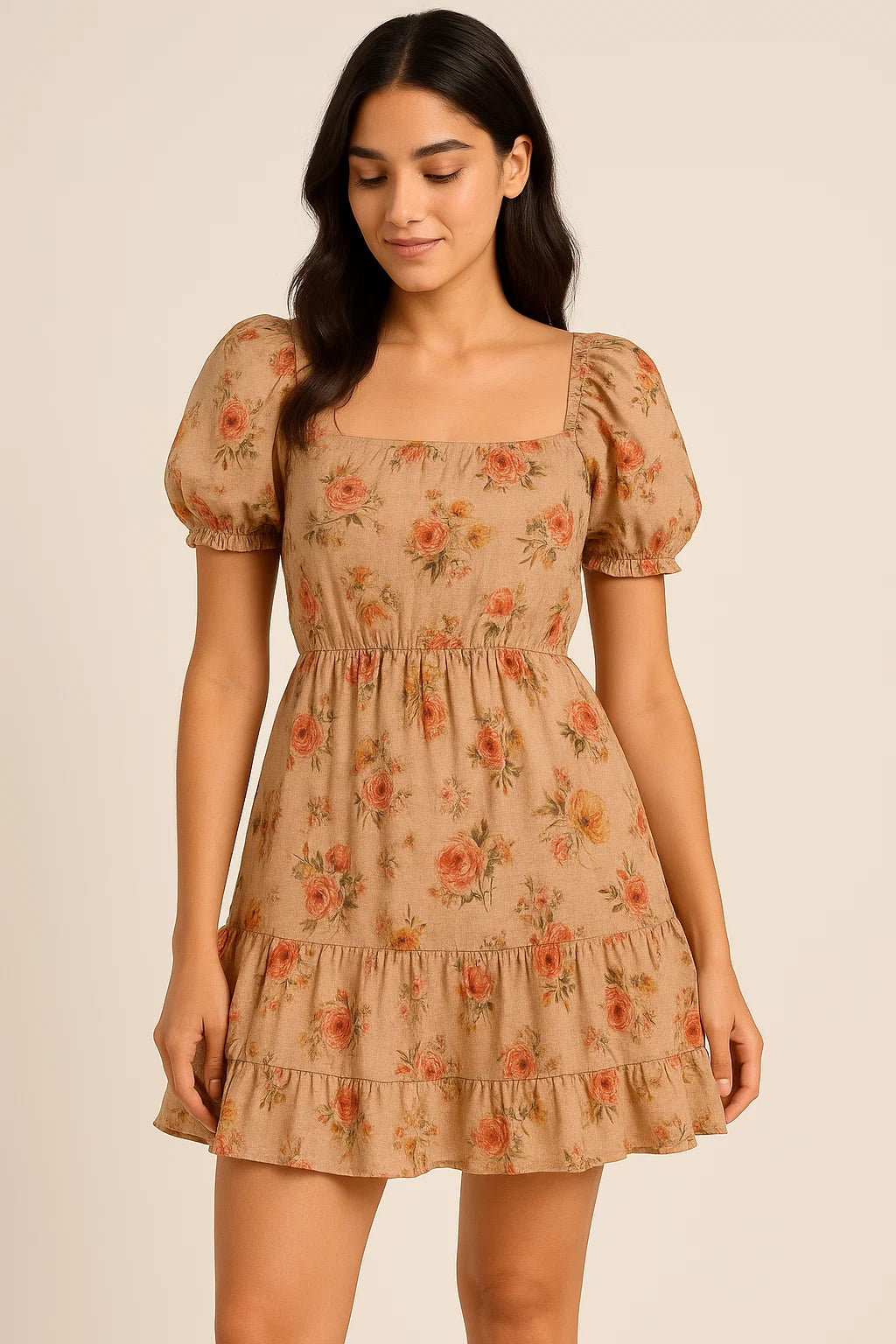 Hawaiian Zinnia Flower Roses Digital Printed Fabric - Pure Cotton