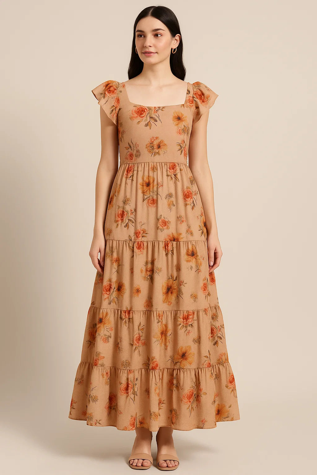 Hawaiian Zinnia Flower Roses Digital Printed Fabric - Pure Cotton