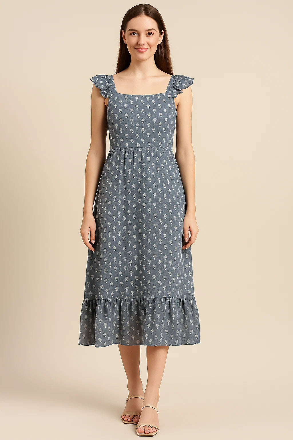 Iris Small Flower Digital Printed Fabric - Pure Cotton