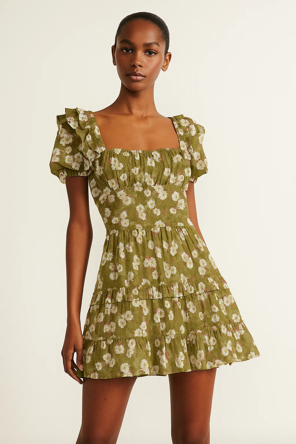 Lovely White Rose Digital Printed Fabric - Pure Cotton