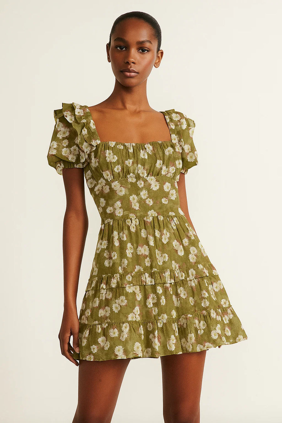 Lovely White Rose Digital Printed Fabric - Pure Cotton