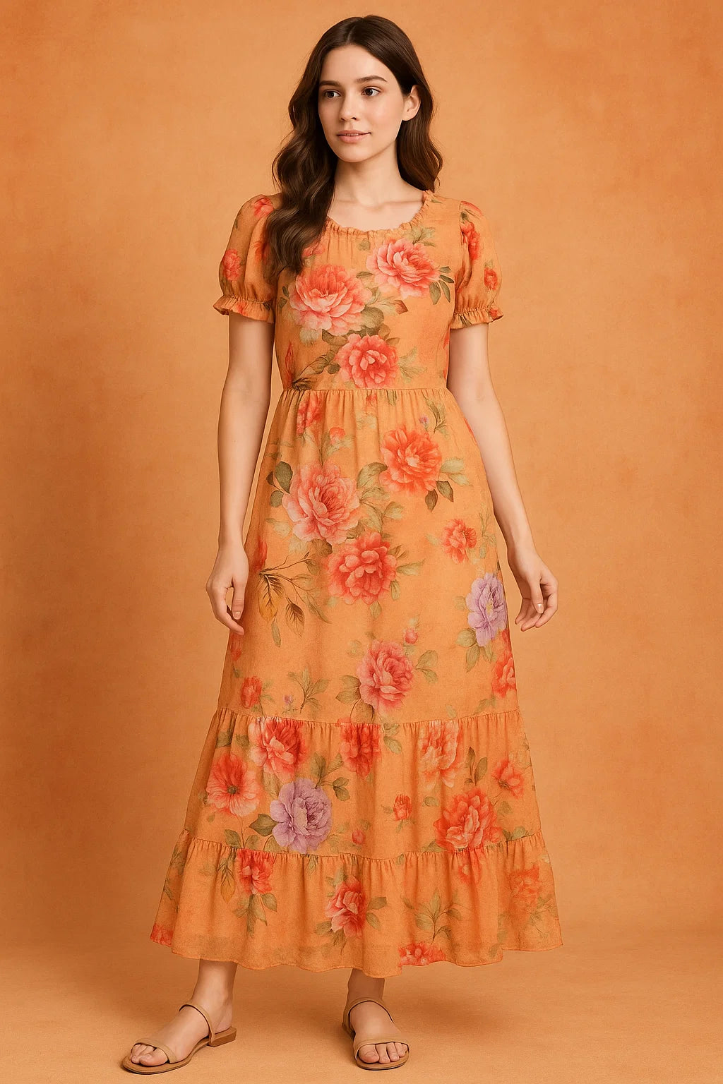 Bloom Pink Forest Flower Digital Printed Fabric - Pure Cotton