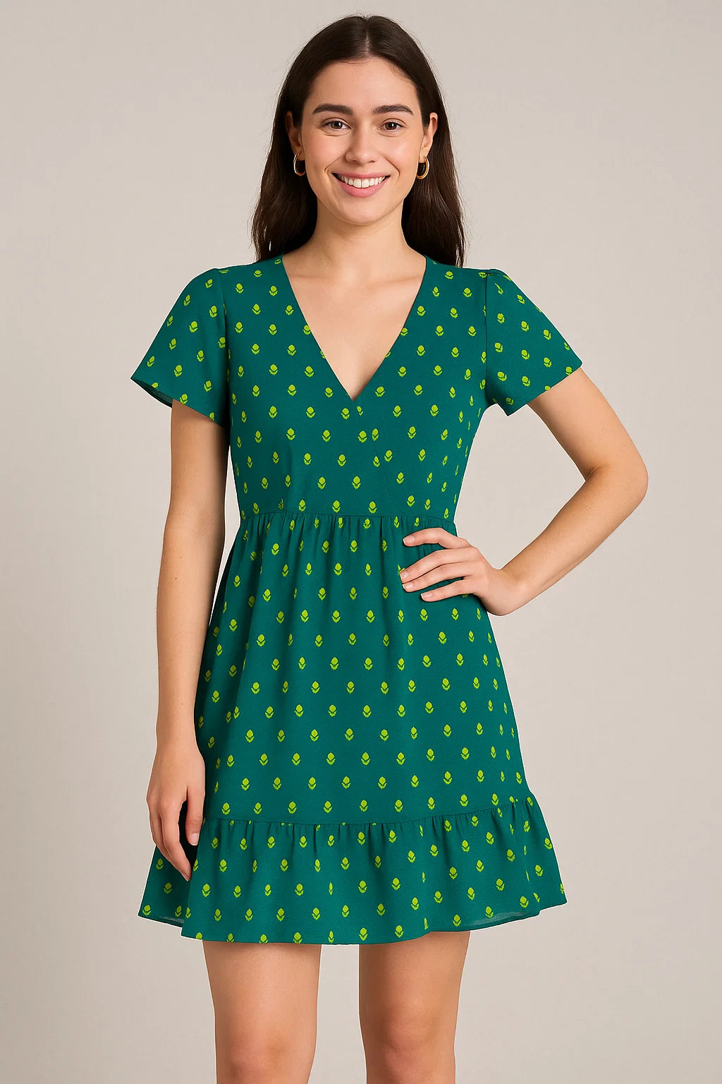 Small and Single Motif Digital Printed Fabric - Pure Cotton