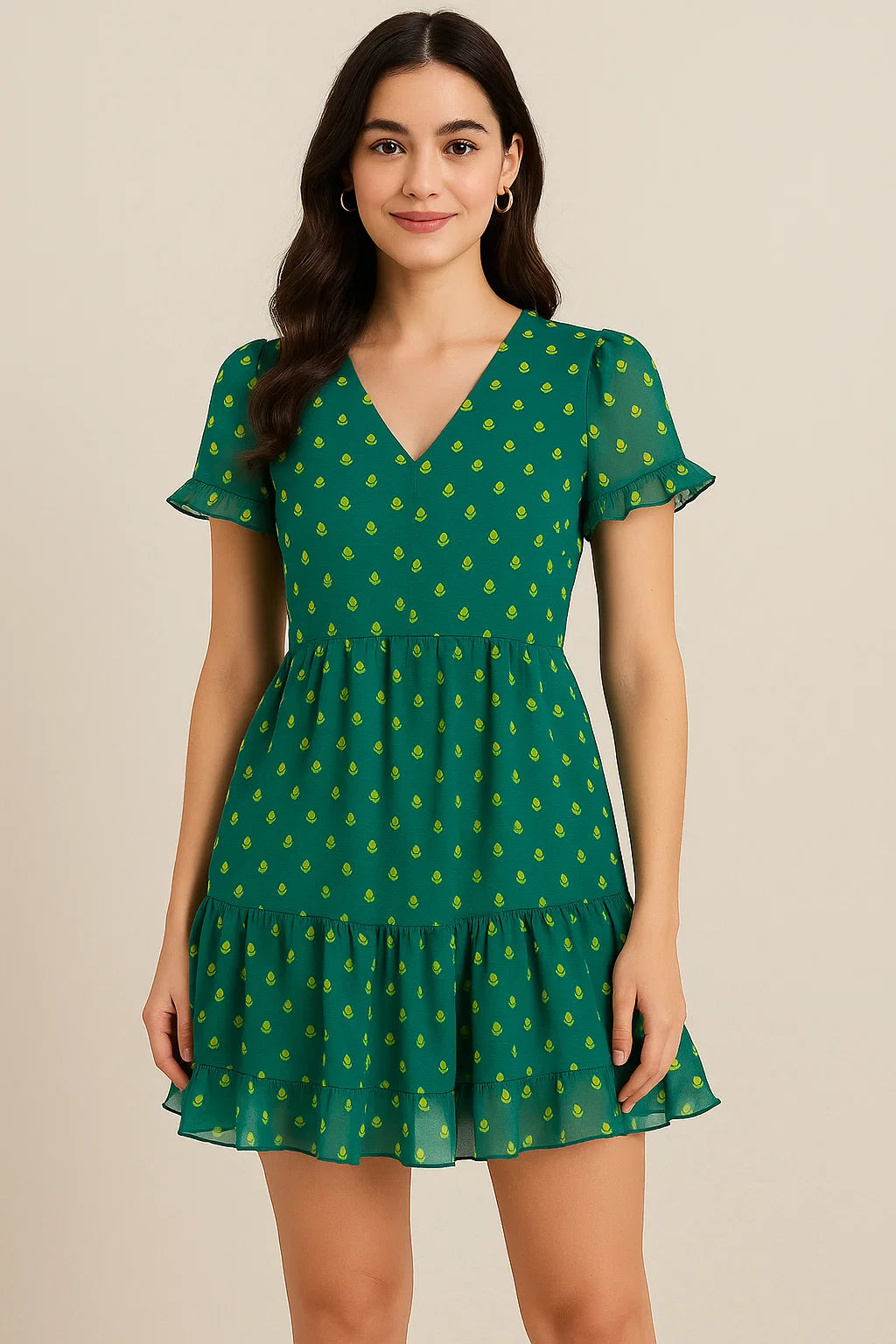 Small and Single Motif Digital Printed Fabric - Pure Cotton