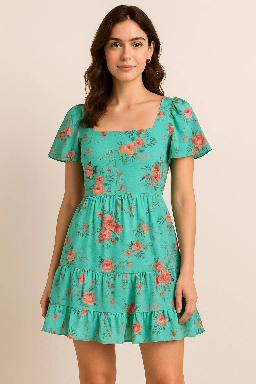 Flower Branch Allover Digital Printed Fabric - Pure Cotton