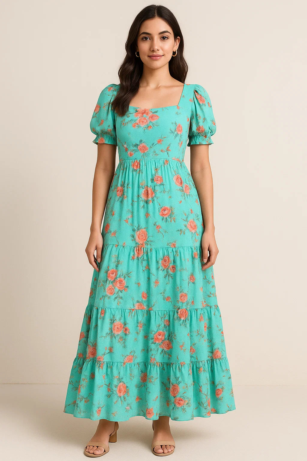 Flower Branch Allover Digital Printed Fabric - Pure Cotton