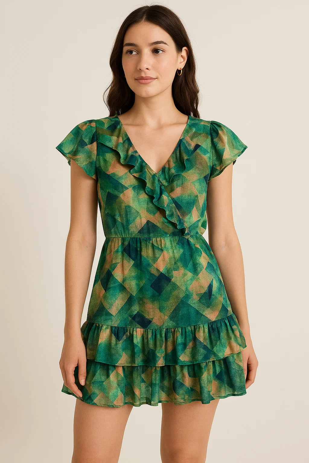 Houndstooth Pattern Digital Printed Fabric