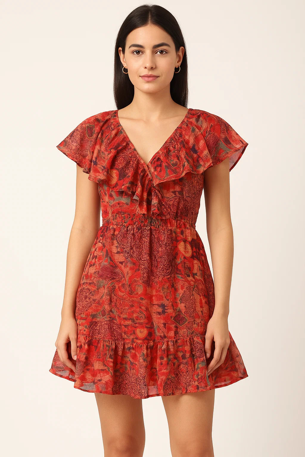 Damask Pattern Digital Printed Fabric