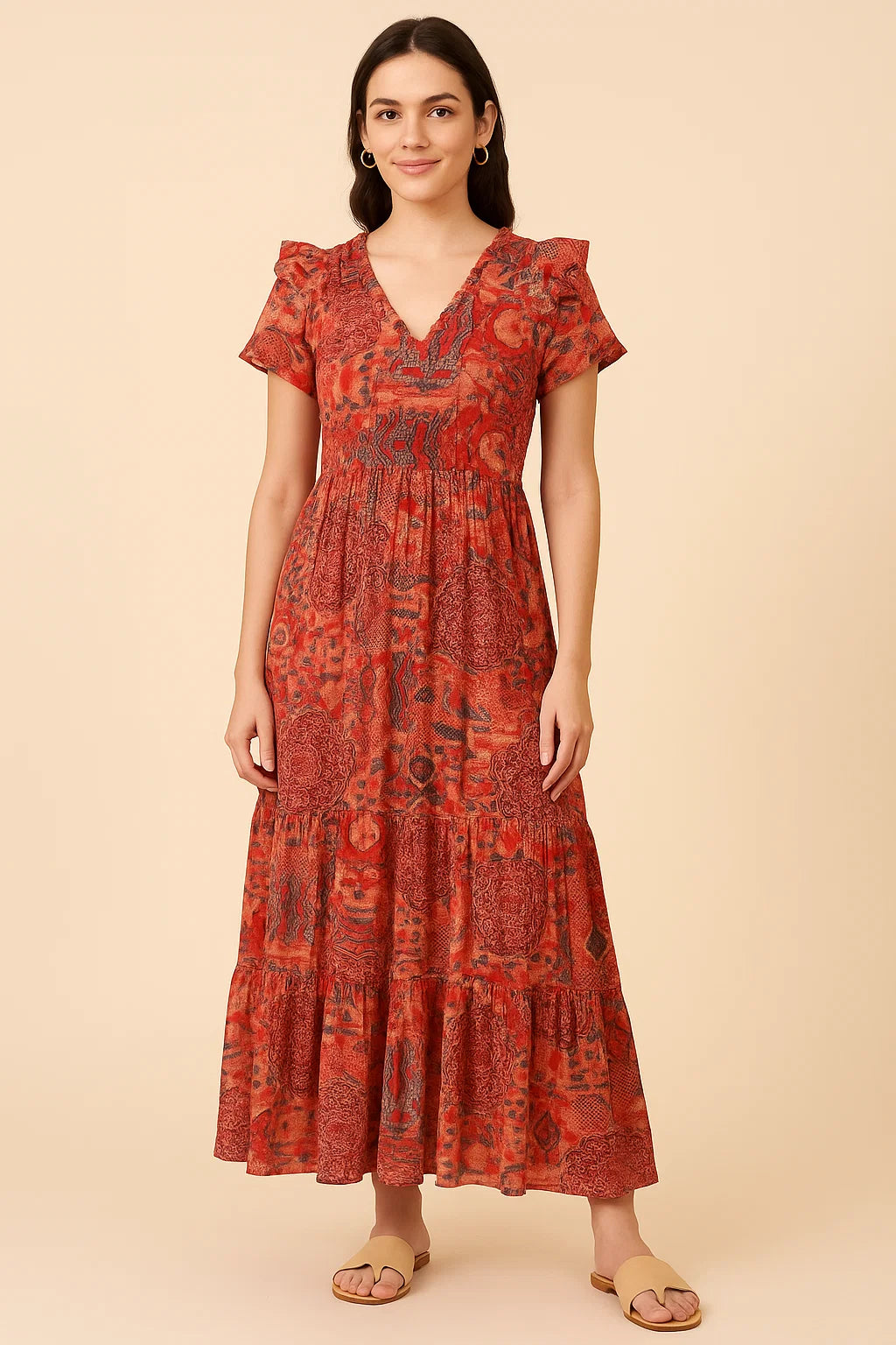 Damask Pattern Digital Printed Fabric