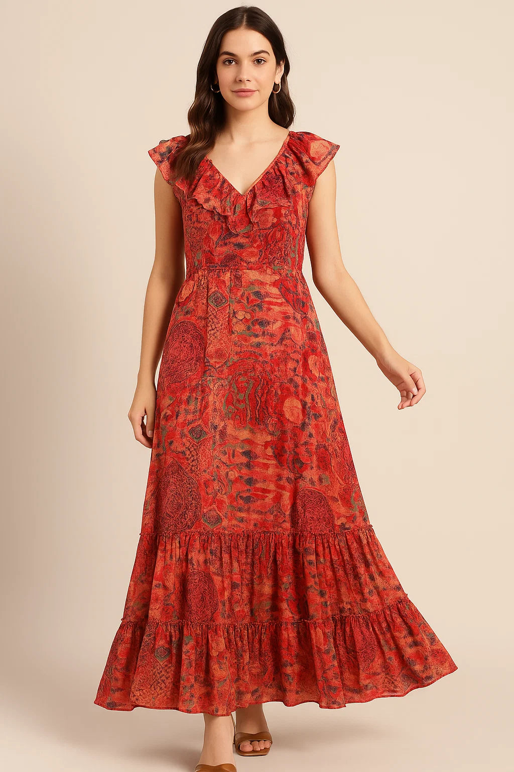 Damask Pattern Digital Printed Fabric