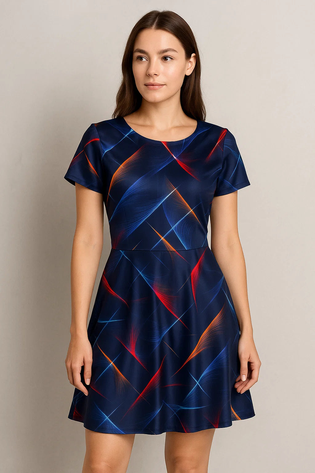 Classy blue decorative digital printed fabric from FAB VOGUE Studio