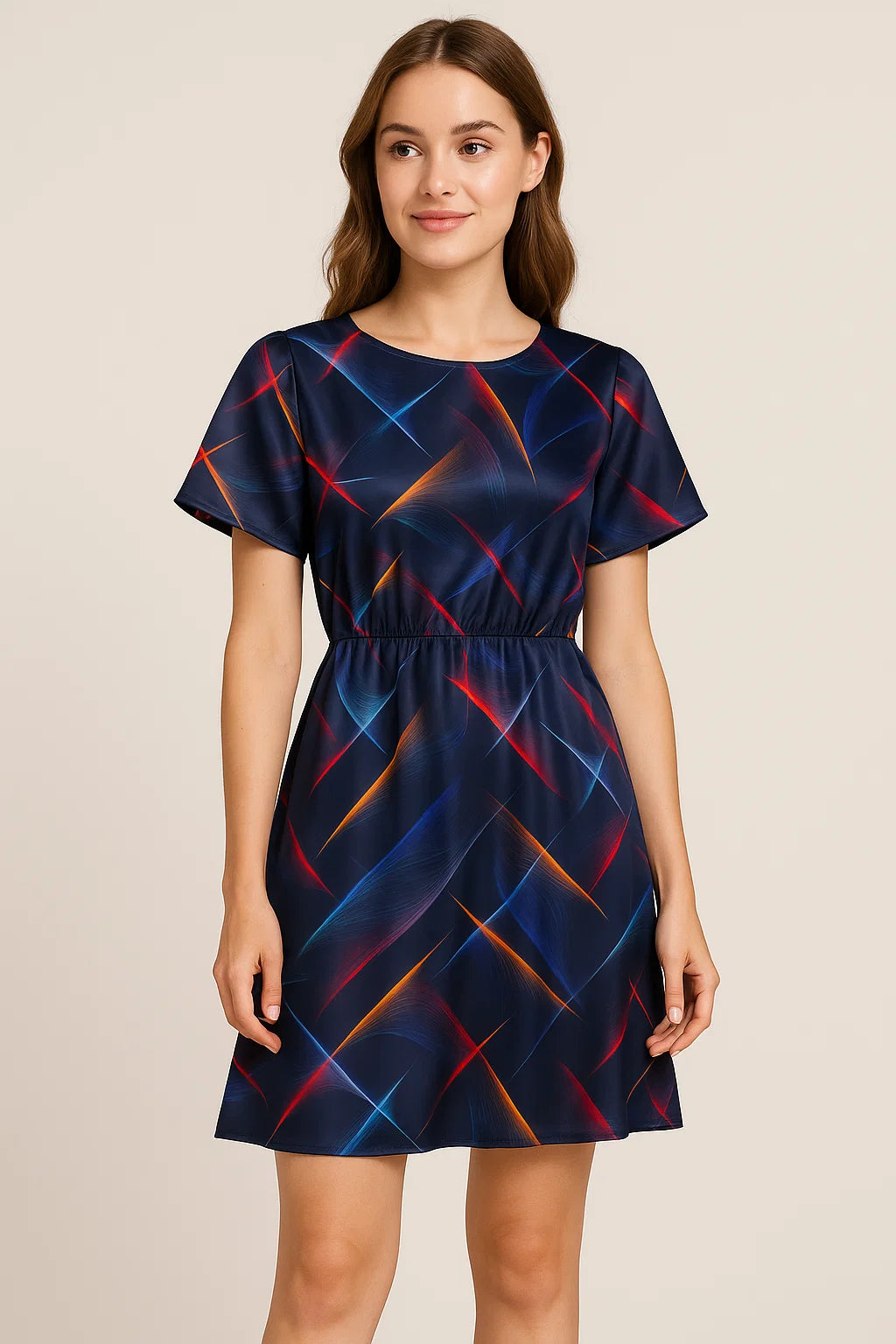 Classy blue decorative digital printed fabric from FAB VOGUE Studio