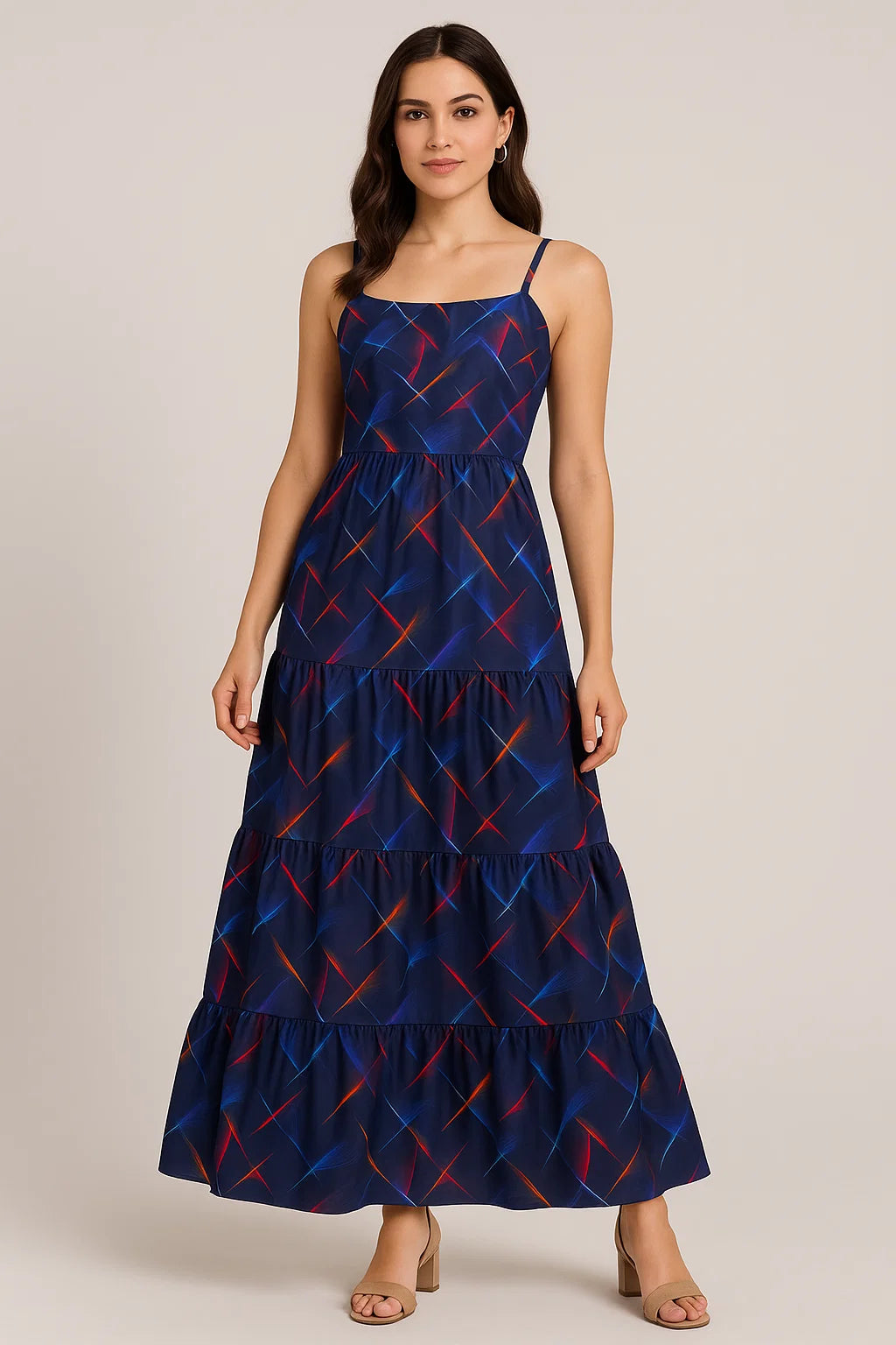 Classy blue decorative digital printed fabric from FAB VOGUE Studio